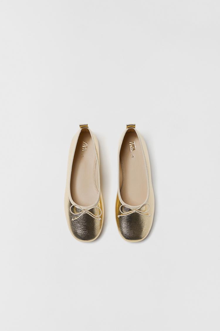 GOLD BALLET FLATS Gold ZARA United Kingdom